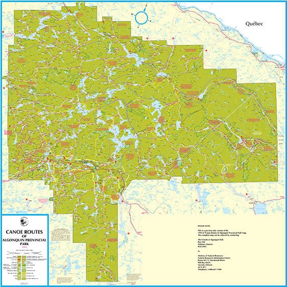 *SPECIAL EDITION* Algonquin Provincial Park, ON Wall Map | canoeracing ...
